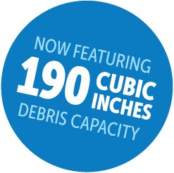 190 cubic inch debris capacity
